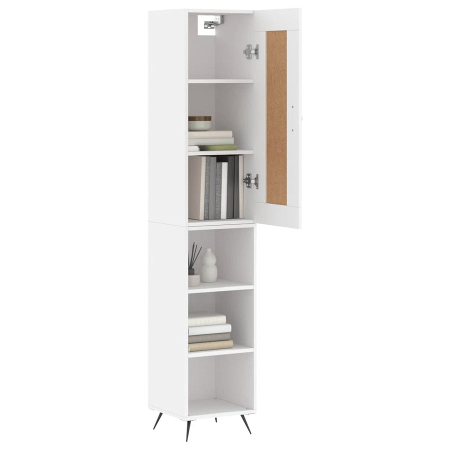 Hoge Kast 34,5X34X180 Cm Bewerkt Hout Wit