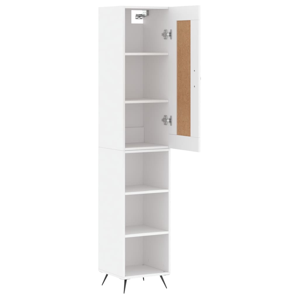 Hoge Kast 34,5X34X180 Cm Bewerkt Hout Wit