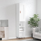 Tall cabinet 34.5x34x180 cm distressed wood white