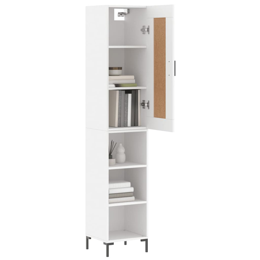 Hoge Kast 34,5X34X180 Cm Bewerkt Hout Wit