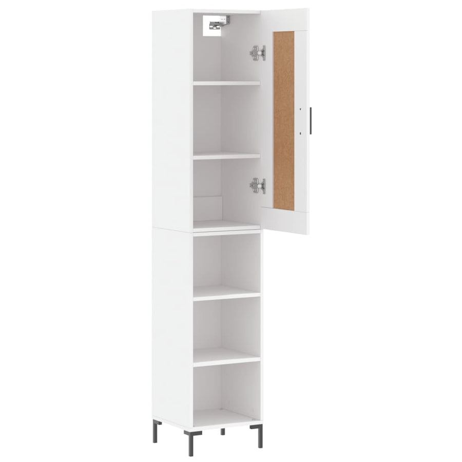 Hoge Kast 34,5X34X180 Cm Bewerkt Hout Wit