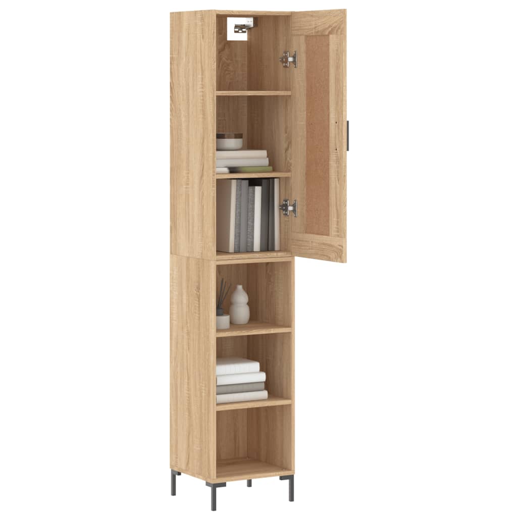 Hoge Kast 34,5X34X180 Cm Bewerkt Hout Sonoma Eikenkleurig
