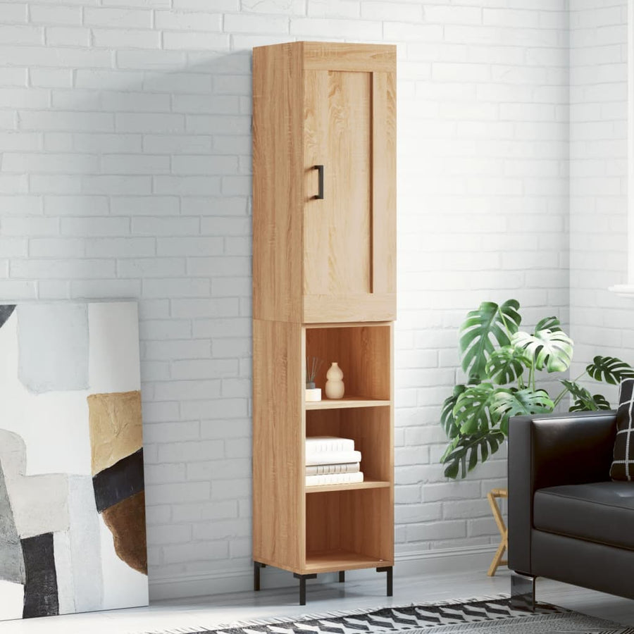 Hoge Kast 34,5X34X180 Cm Bewerkt Hout Sonoma Eikenkleurig