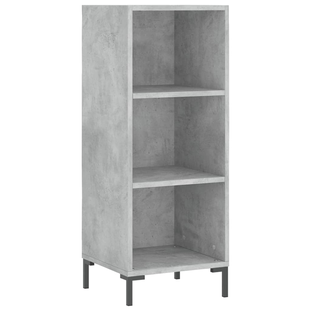 Hoge kast 34,5x34x180 cm bewerkt hout betongrijs
