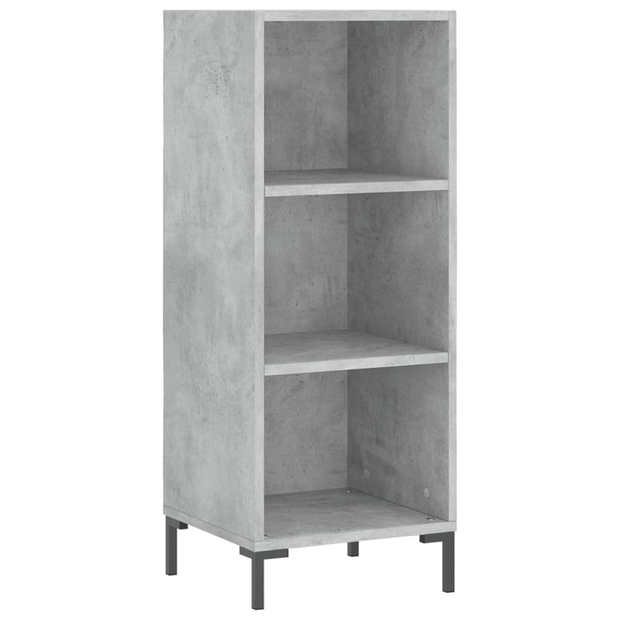 Hoge kast 34,5x34x180 cm bewerkt hout betongrijs