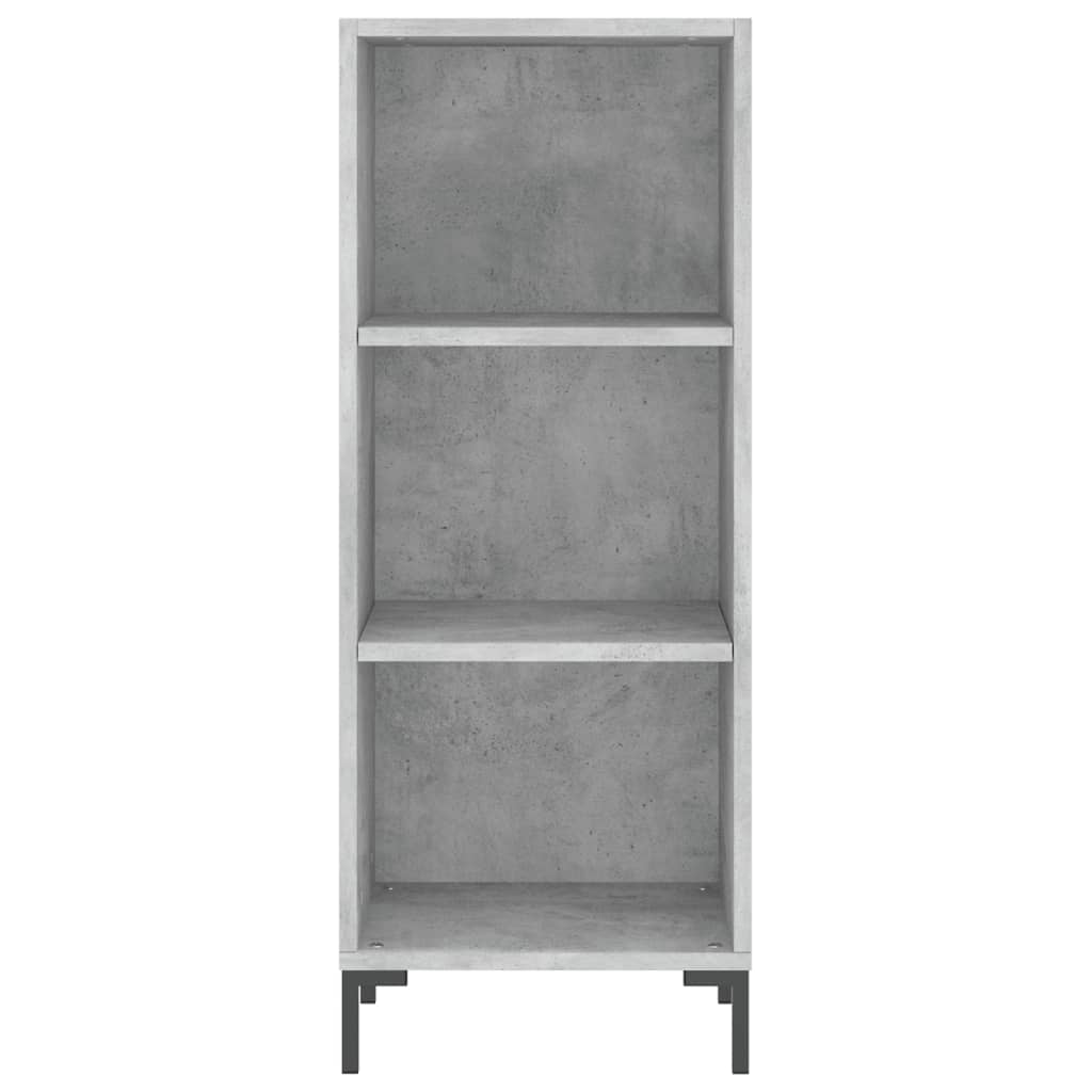 Hoge kast 34,5x34x180 cm bewerkt hout betongrijs