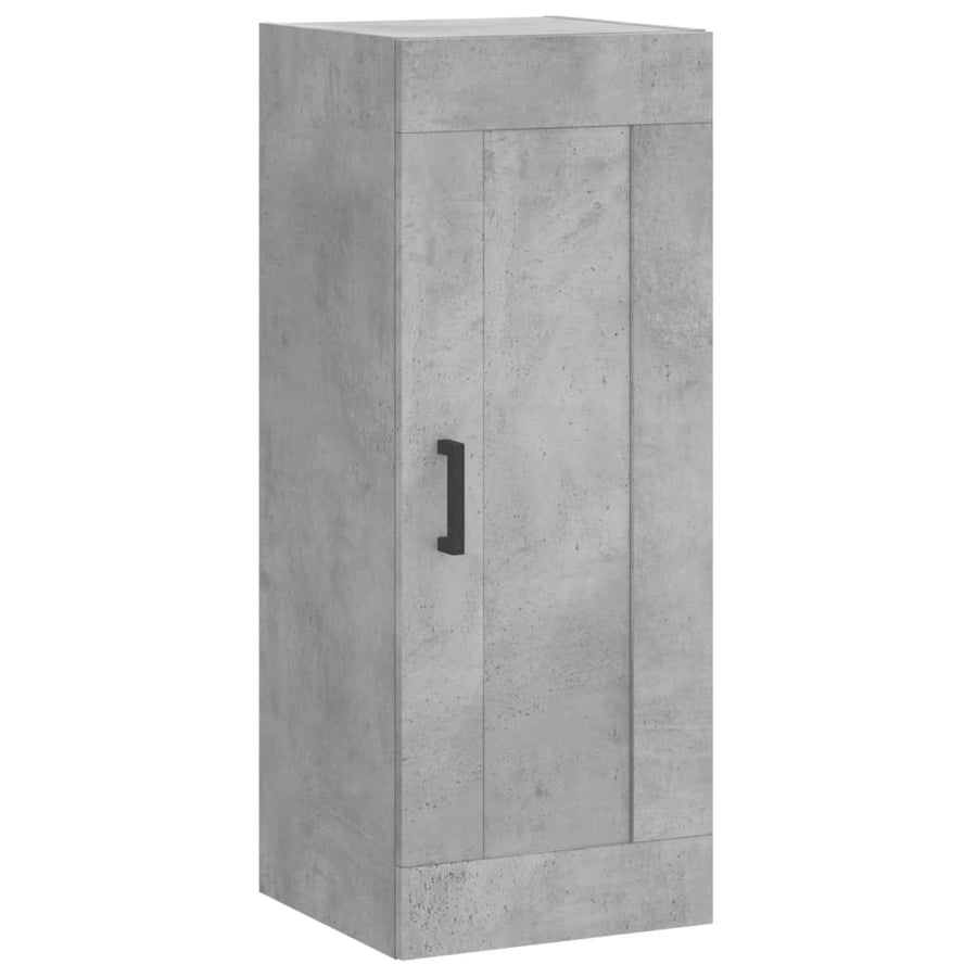 Hoge kast 34,5x34x180 cm bewerkt hout betongrijs