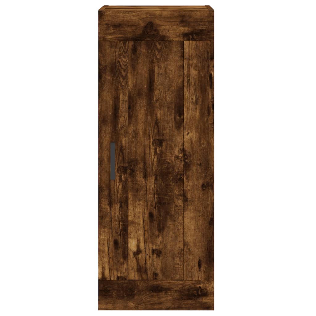 Hoge Kast 34,5X34X180 Cm Bewerkt Hout Gerookt Eikenkleurig