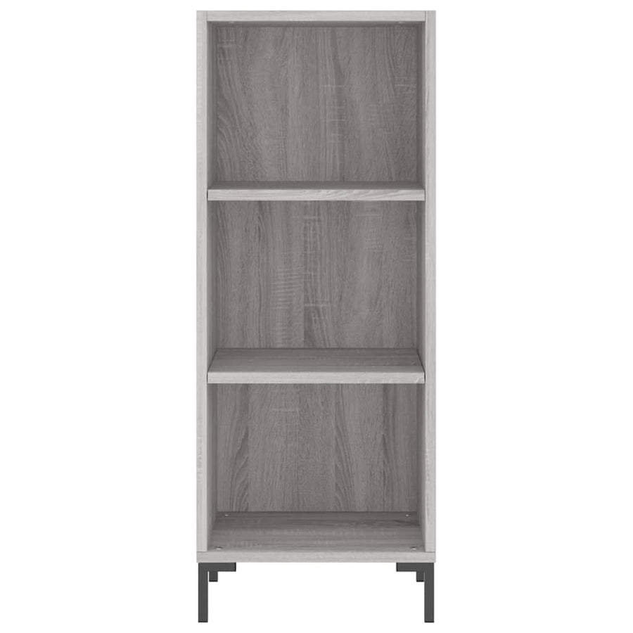 Hoge Kast 34,5X34X180 Cm Bewerkt Hout Eikenkleurig Grijs sonoma