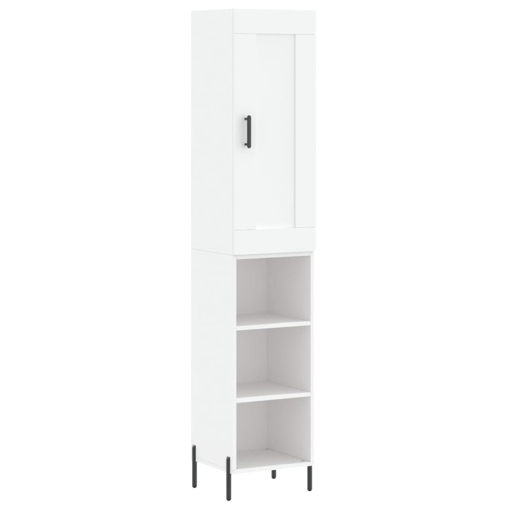 Hoge Kast 34,5X34X180 Cm Bewerkt Hout Wit