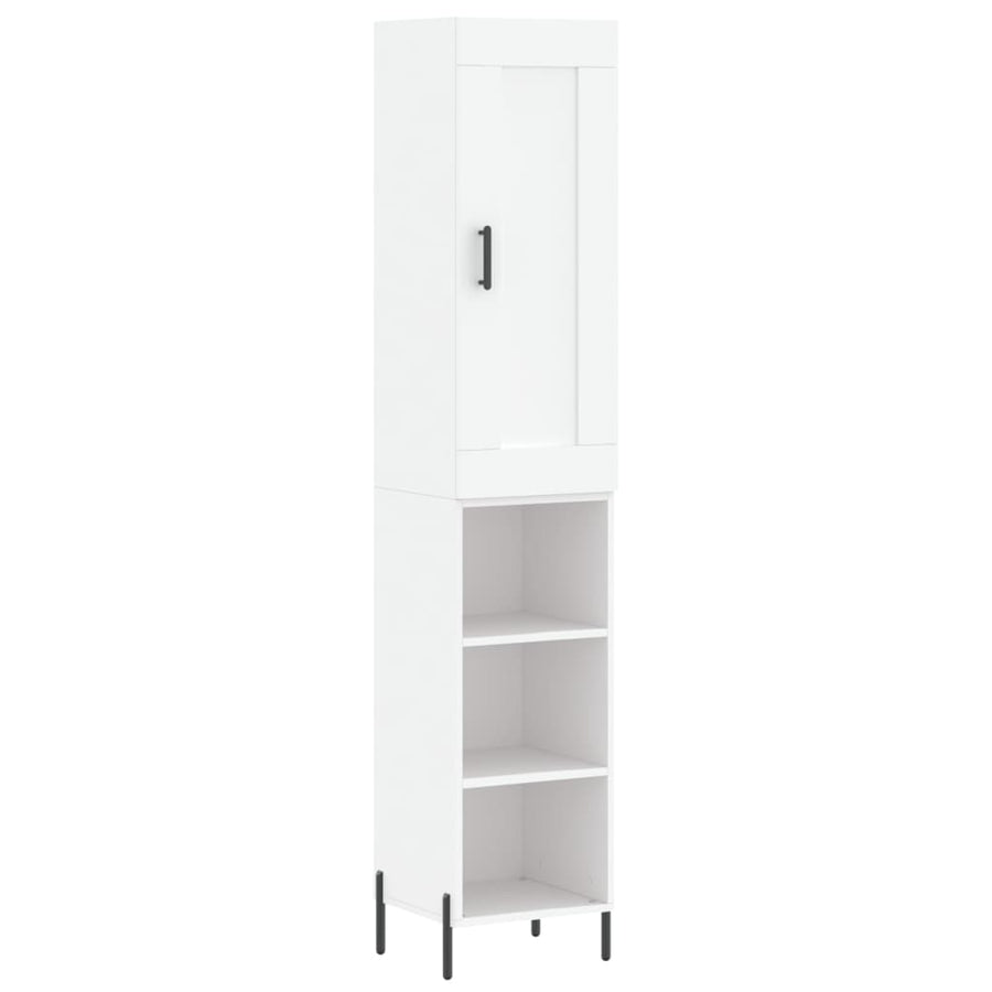 Hoge Kast 34,5X34X180 Cm Bewerkt Hout Wit