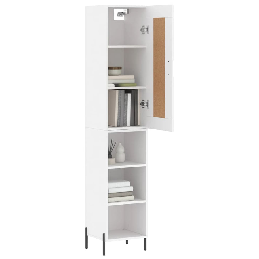 Hoge Kast 34,5X34X180 Cm Bewerkt Hout Wit
