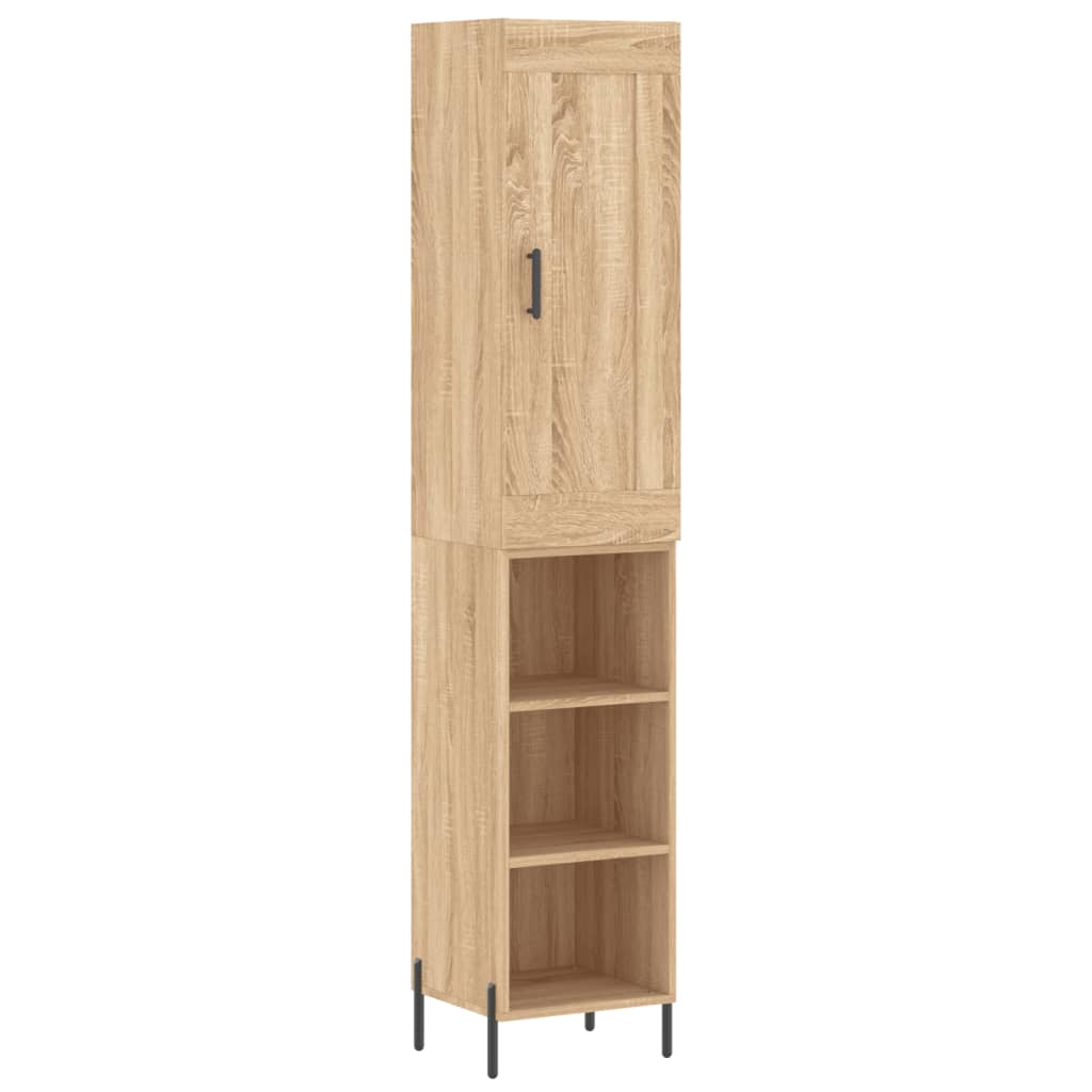 Hoge Kast 34,5X34X180 Cm Bewerkt Hout Kleurig Sonoma eiken