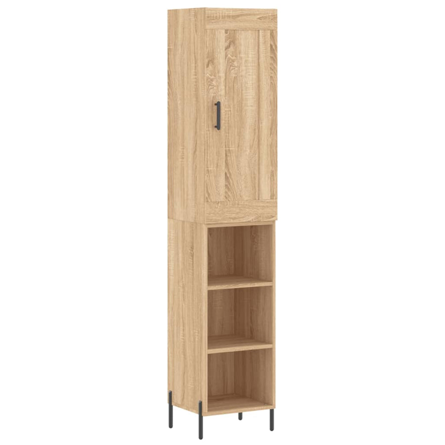 Hoge Kast 34,5X34X180 Cm Bewerkt Hout Kleurig Sonoma eiken