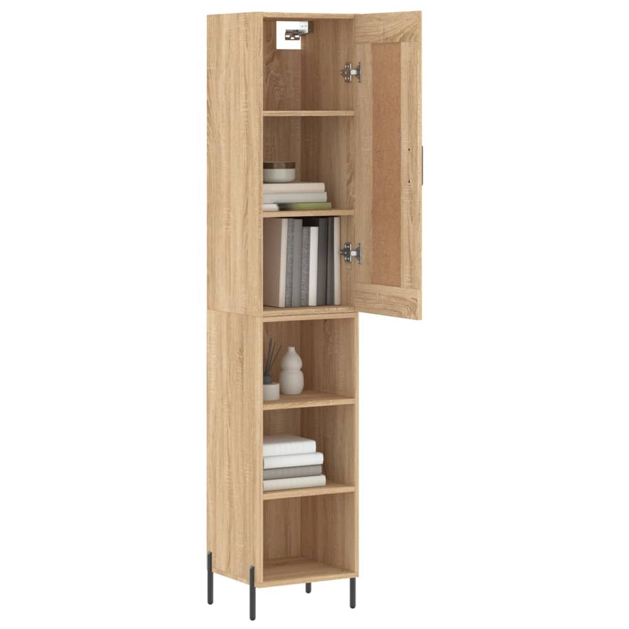Hoge Kast 34,5X34X180 Cm Bewerkt Hout Kleurig Sonoma eiken