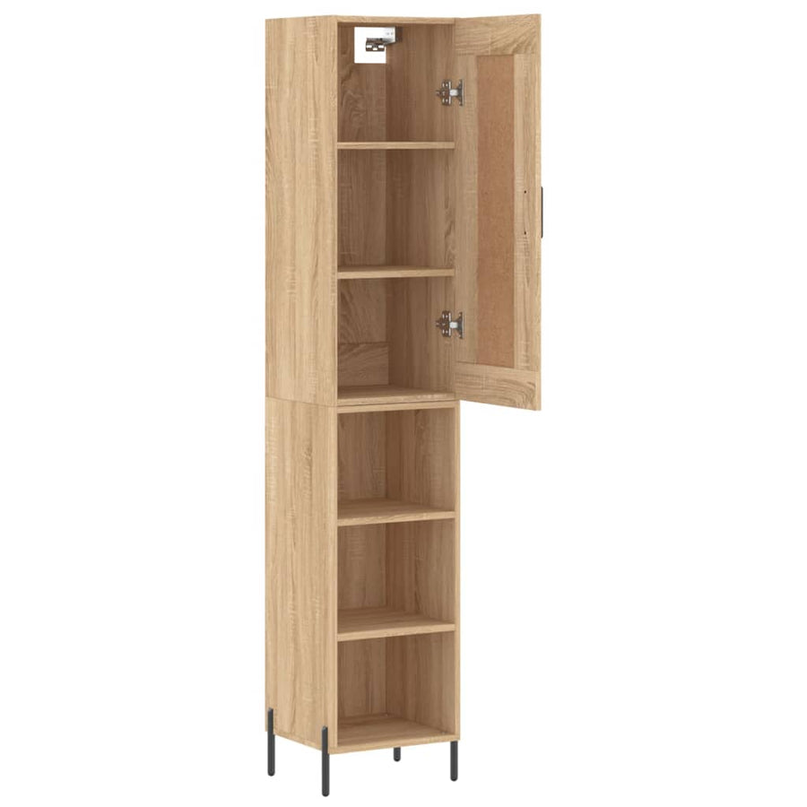 Hoge Kast 34,5X34X180 Cm Bewerkt Hout Kleurig Sonoma eiken