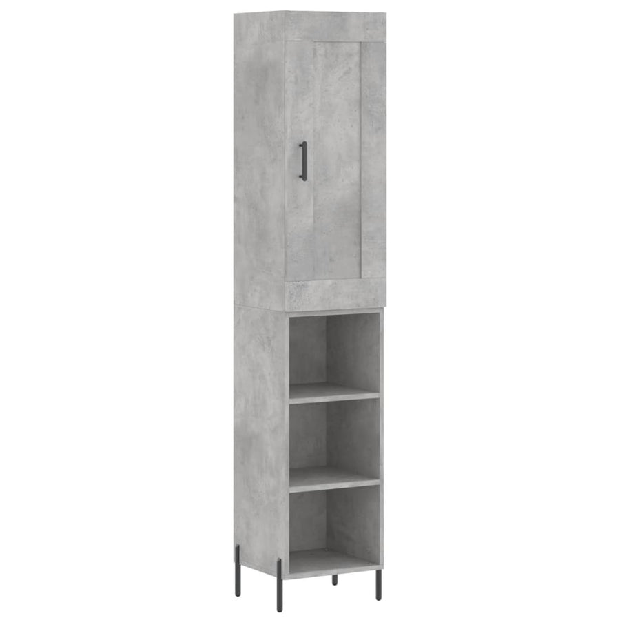 Hoge Kast 34,5X34X180 Cm Bewerkt Hout Betongrijs