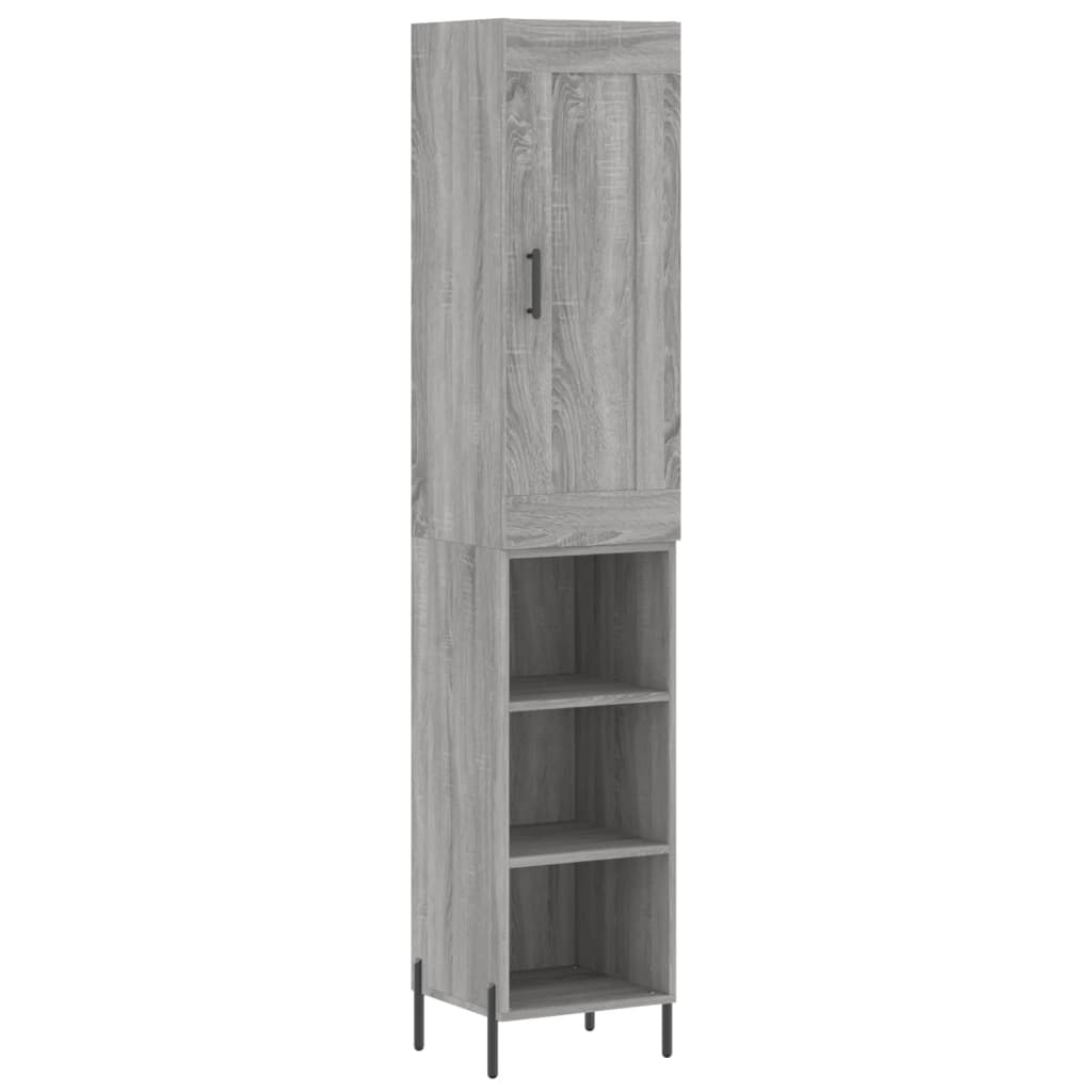 Hoge Kast 34,5X34X180 Cm Bewerkt Hout Grijs Sonoma Eikenkleurig