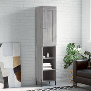 Hoge kast 34,5x34x180 cm bewerkt hout grijs sonoma