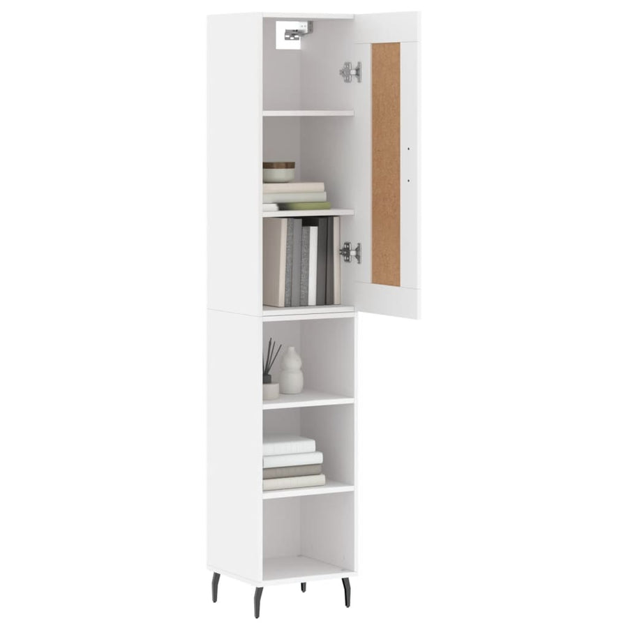 Hoge Kast 34,5X34X180 Cm Bewerkt Hout Wit