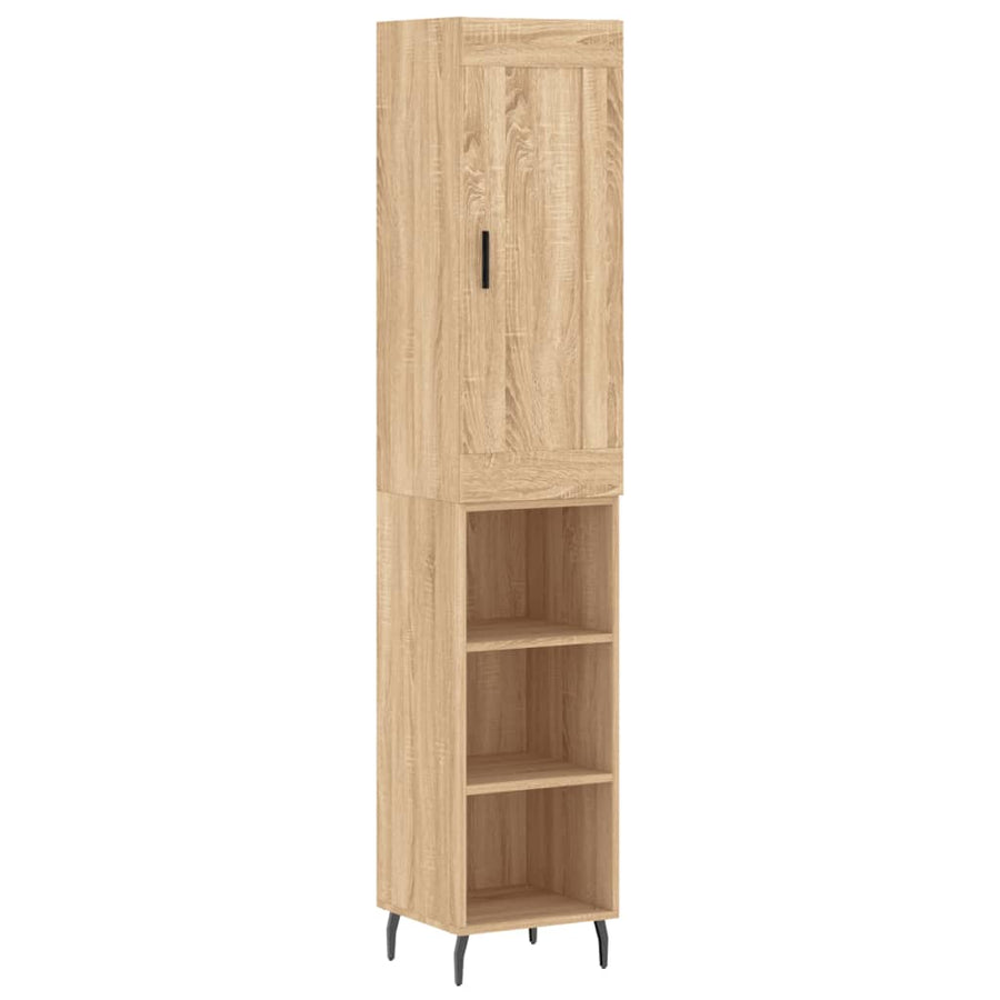 Hoge Kast 34,5X34X180 Cm Bewerkt Hout Kleurig Sonoma eiken