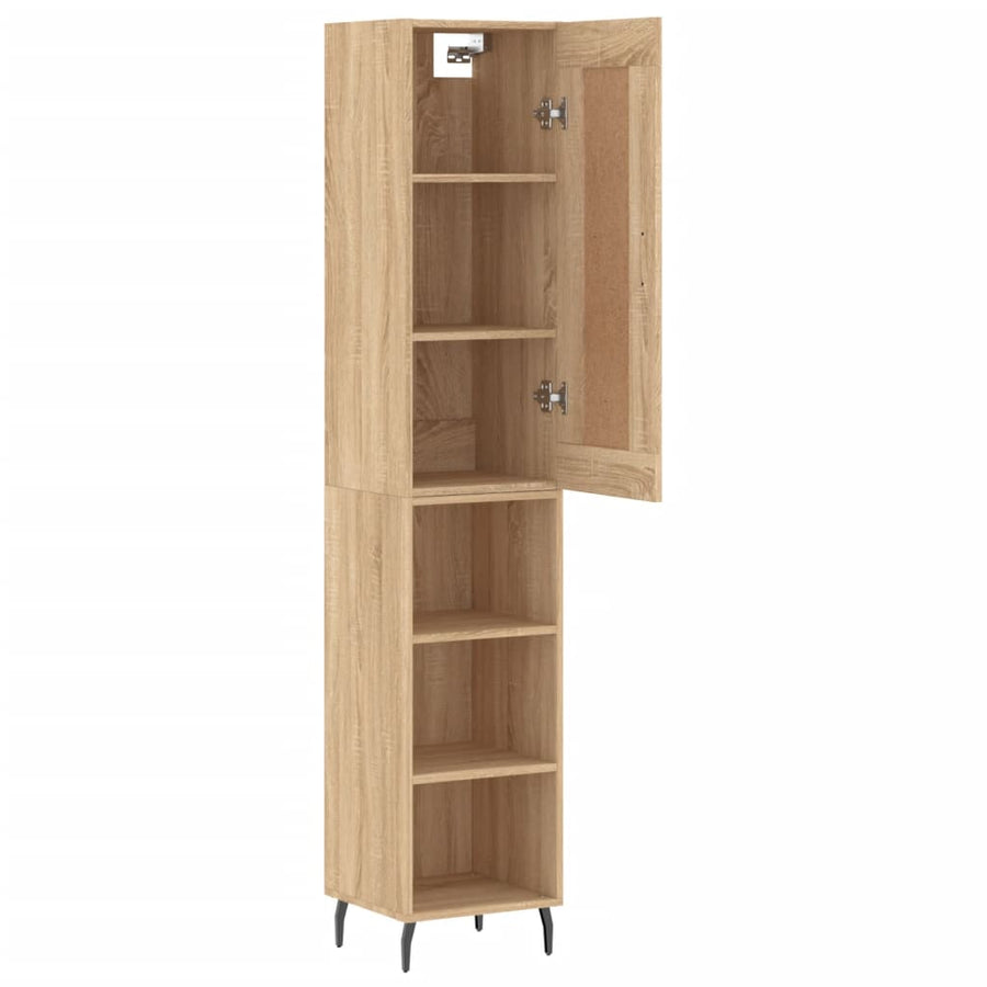 Hoge Kast 34,5X34X180 Cm Bewerkt Hout Kleurig Sonoma eiken