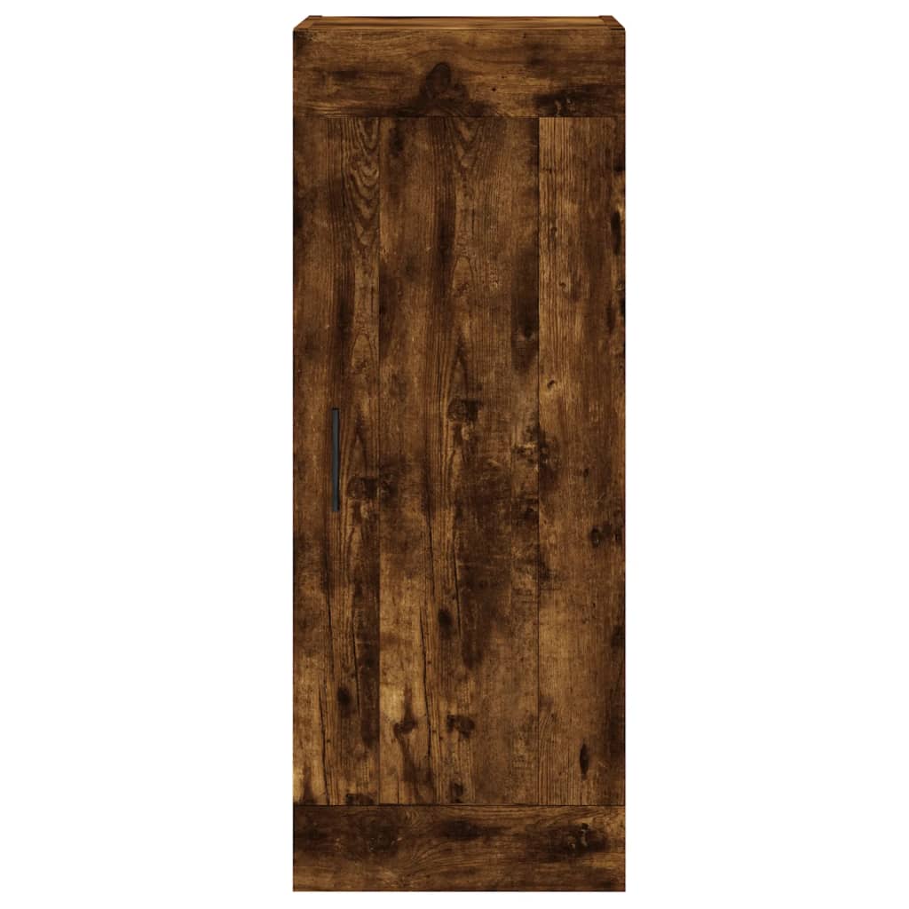 Hoge Kast 34,5X34X180 Cm Bewerkt Hout Kleurig Gerookt eiken