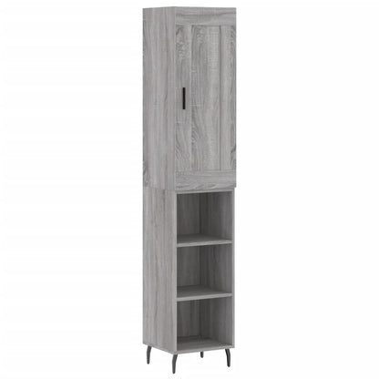 Hoge Kast 34,5X34X180 Cm Bewerkt Hout Grijs Sonoma Eikenkleurig
