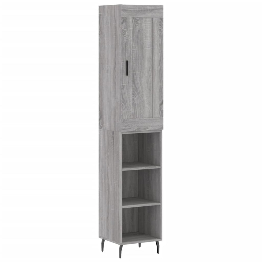 Hoge Kast 34,5X34X180 Cm Bewerkt Hout Grijs Sonoma Eikenkleurig