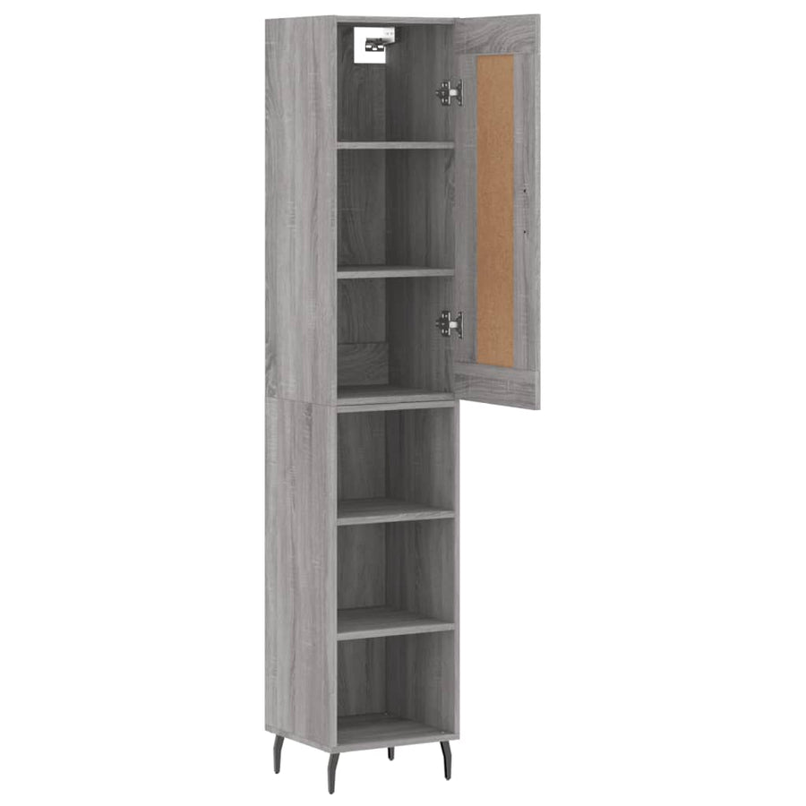 Hoge Kast 34,5X34X180 Cm Bewerkt Hout Grijs Sonoma Eikenkleurig