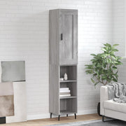 Hoge kast 34,5x34x180 cm bewerkt hout grijs sonoma