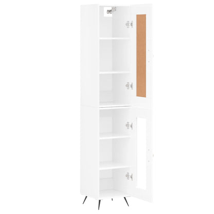 Hoge Kast 34,5X34X180 Cm Bewerkt Hout Hoogglans Wit