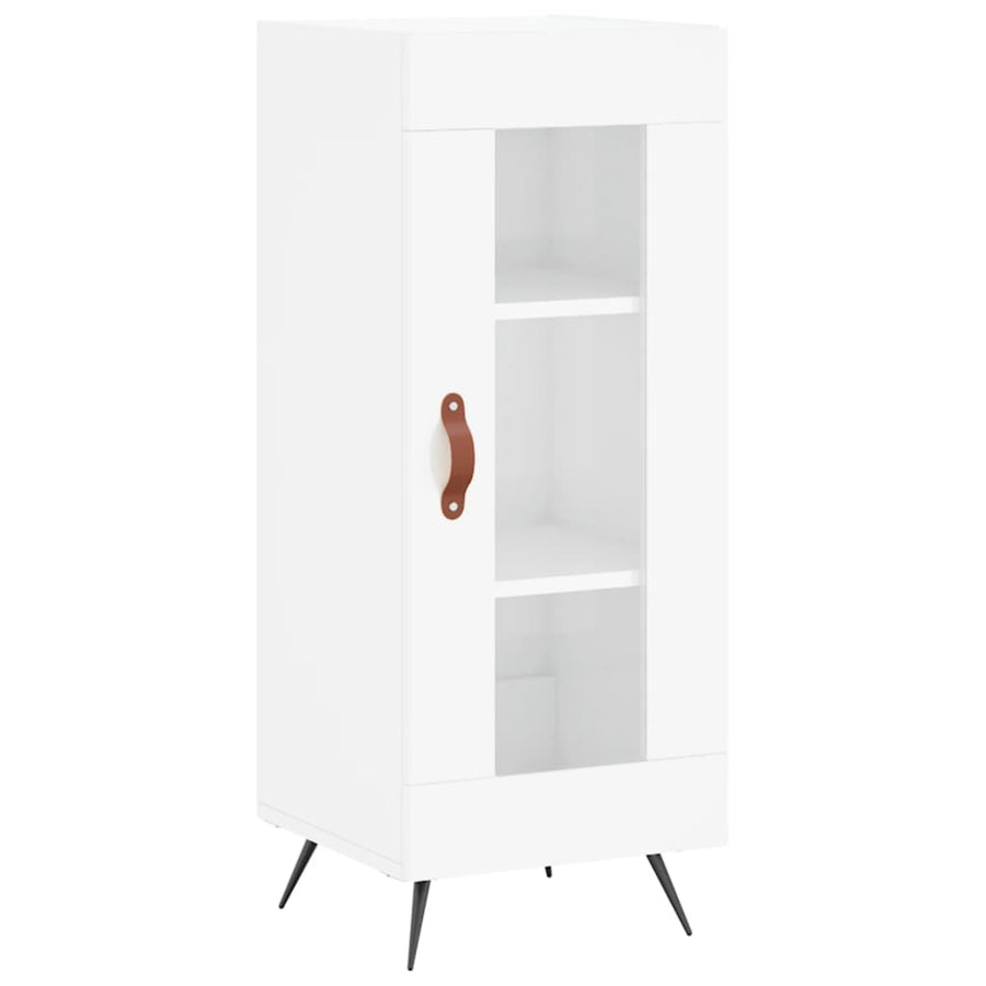 Hoge Kast 34,5X34X180 Cm Bewerkt Hout Hoogglans Wit