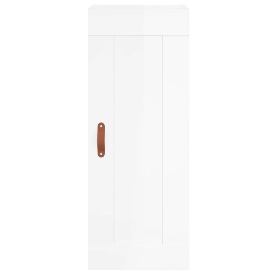 Hoge Kast 34,5X34X180 Cm Bewerkt Hout Hoogglans Wit