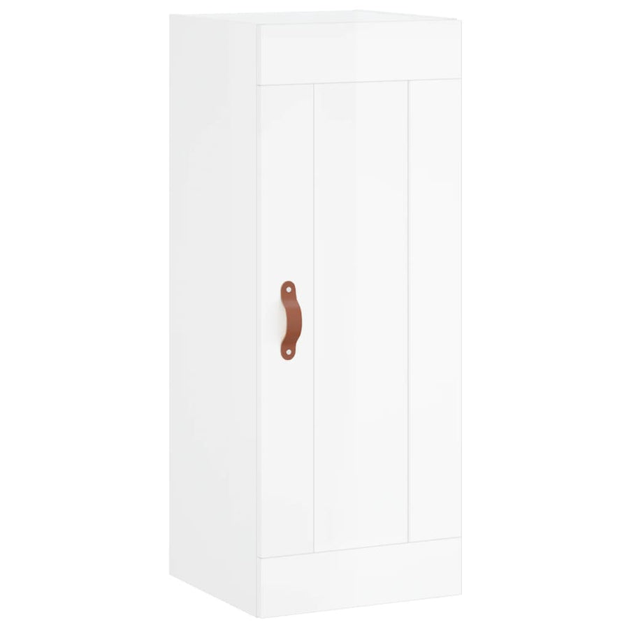 Hoge Kast 34,5X34X180 Cm Bewerkt Hout Hoogglans Wit