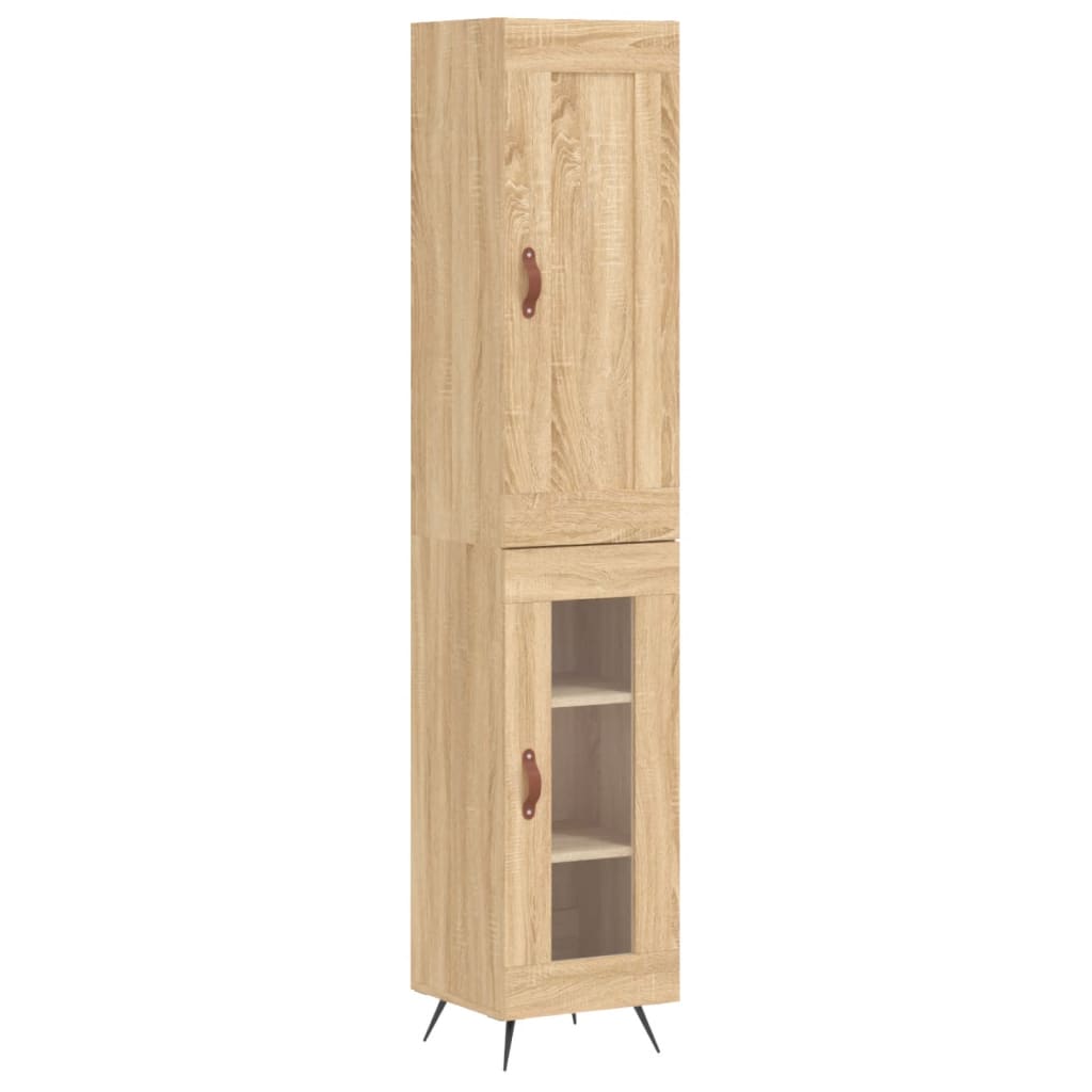 Hoge Kast 34,5X34X180 Cm Bewerkt Hout Kleurig Sonoma eiken