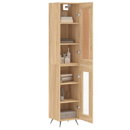 Hoge Kast 34,5X34X180 Cm Bewerkt Hout Kleurig Sonoma eiken