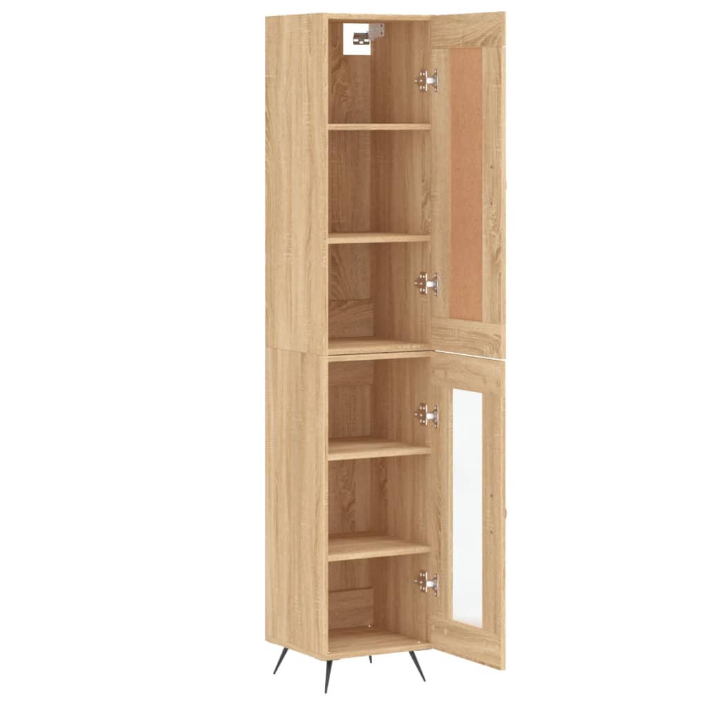 Hoge Kast 34,5X34X180 Cm Bewerkt Hout Kleurig Sonoma eiken