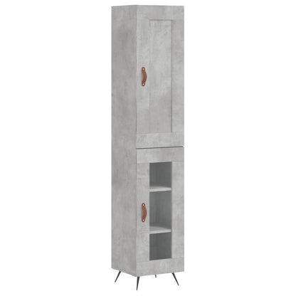 Hoge Kast 34,5X34X180 Cm Bewerkt Hout Betongrijs