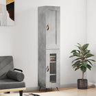 Hoge kast 34,5x34x180 cm bewerkt hout betongrijs
