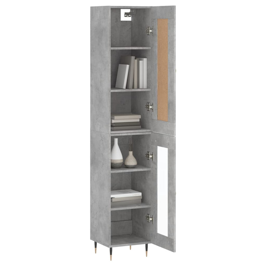 Hoge Kast 34,5X34X180 Cm Bewerkt Hout Betongrijs