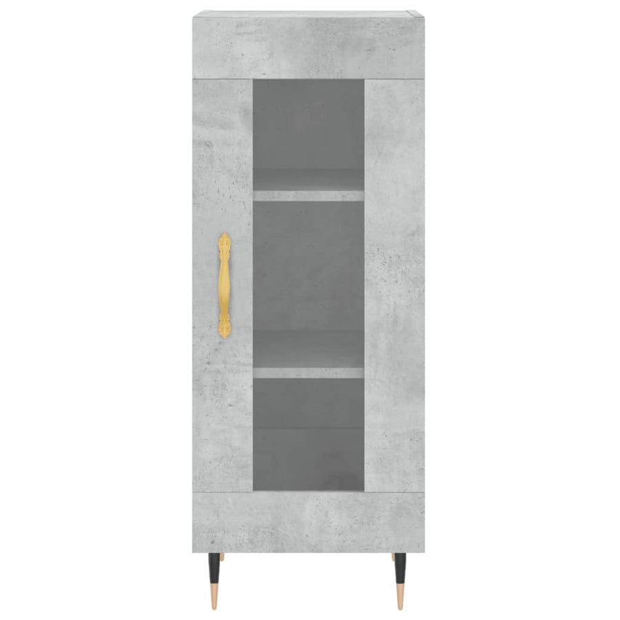 Hoge Kast 34,5X34X180 Cm Bewerkt Hout Betongrijs