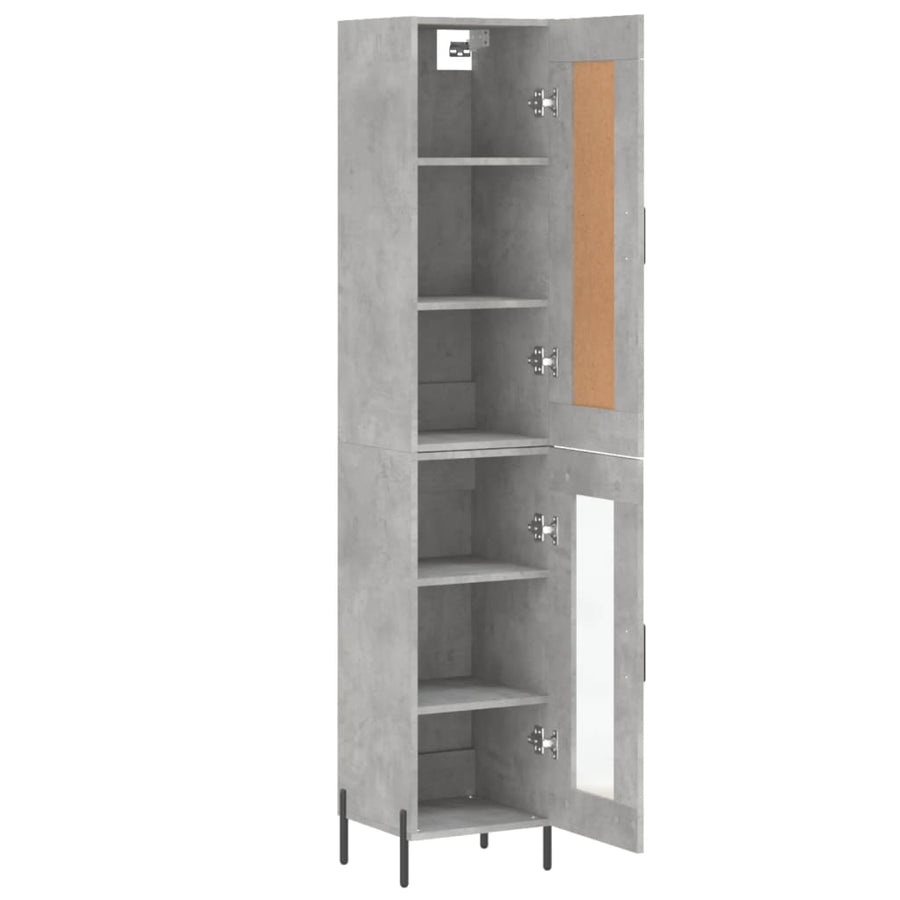 Hoge Kast 34,5X34X180 Cm Bewerkt Hout Betongrijs
