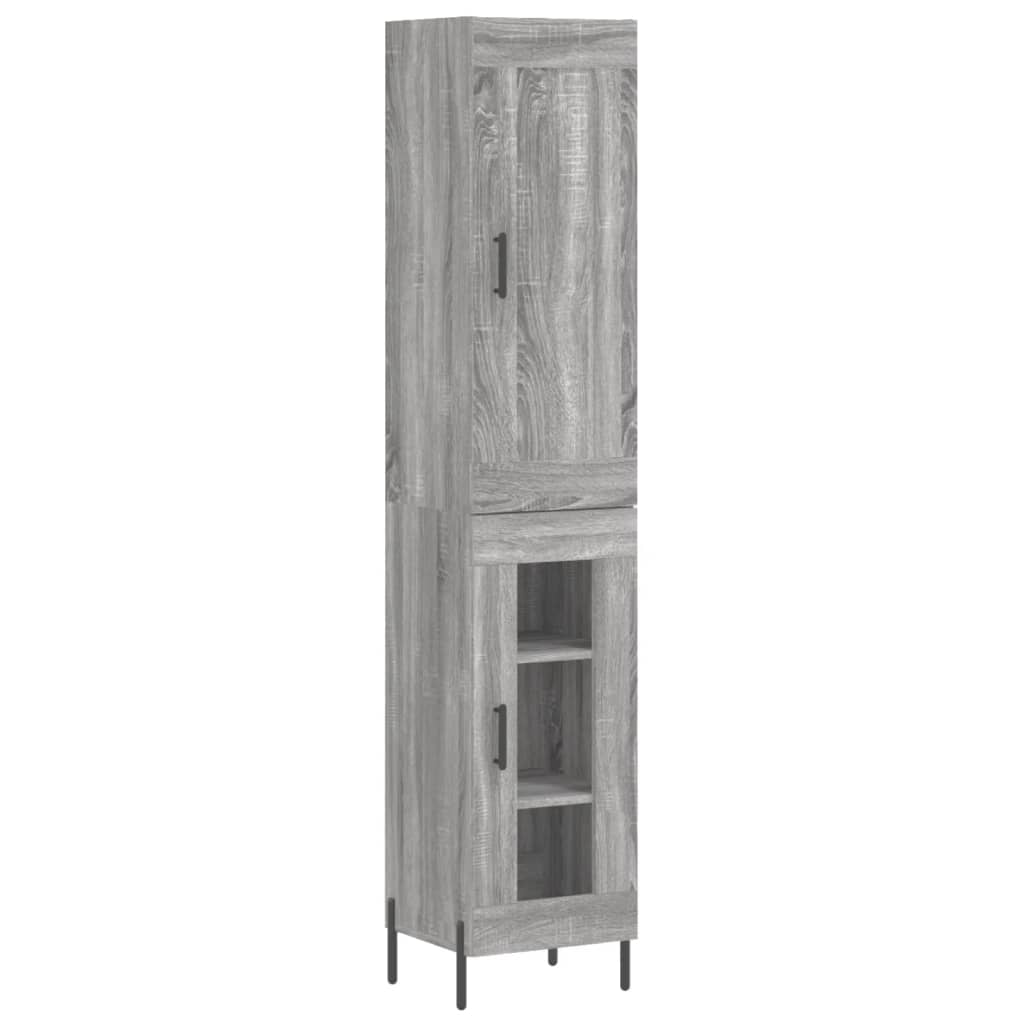 Hoge Kast 34,5X34X180 Cm Bewerkt Hout Grijs Sonoma Eikenkleurig
