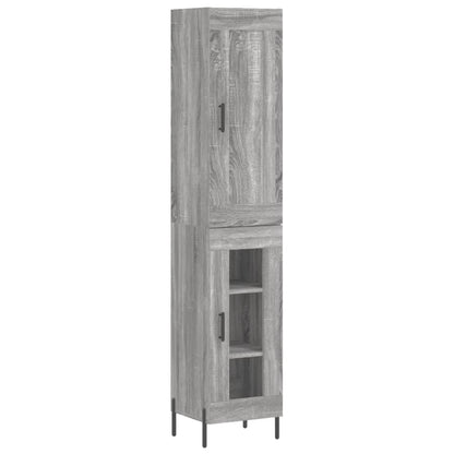 Hoge Kast 34,5X34X180 Cm Bewerkt Hout Grijs Sonoma Eikenkleurig