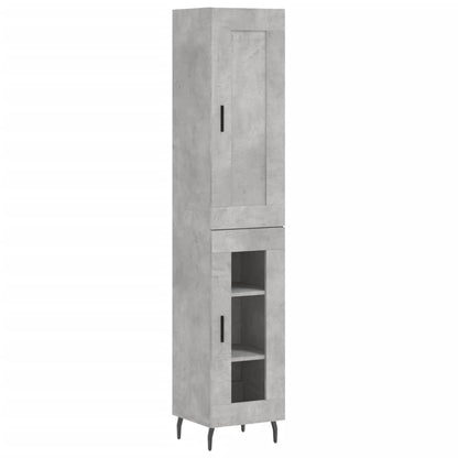 Hoge Kast 34,5X34X180 Cm Bewerkt Hout Betongrijs