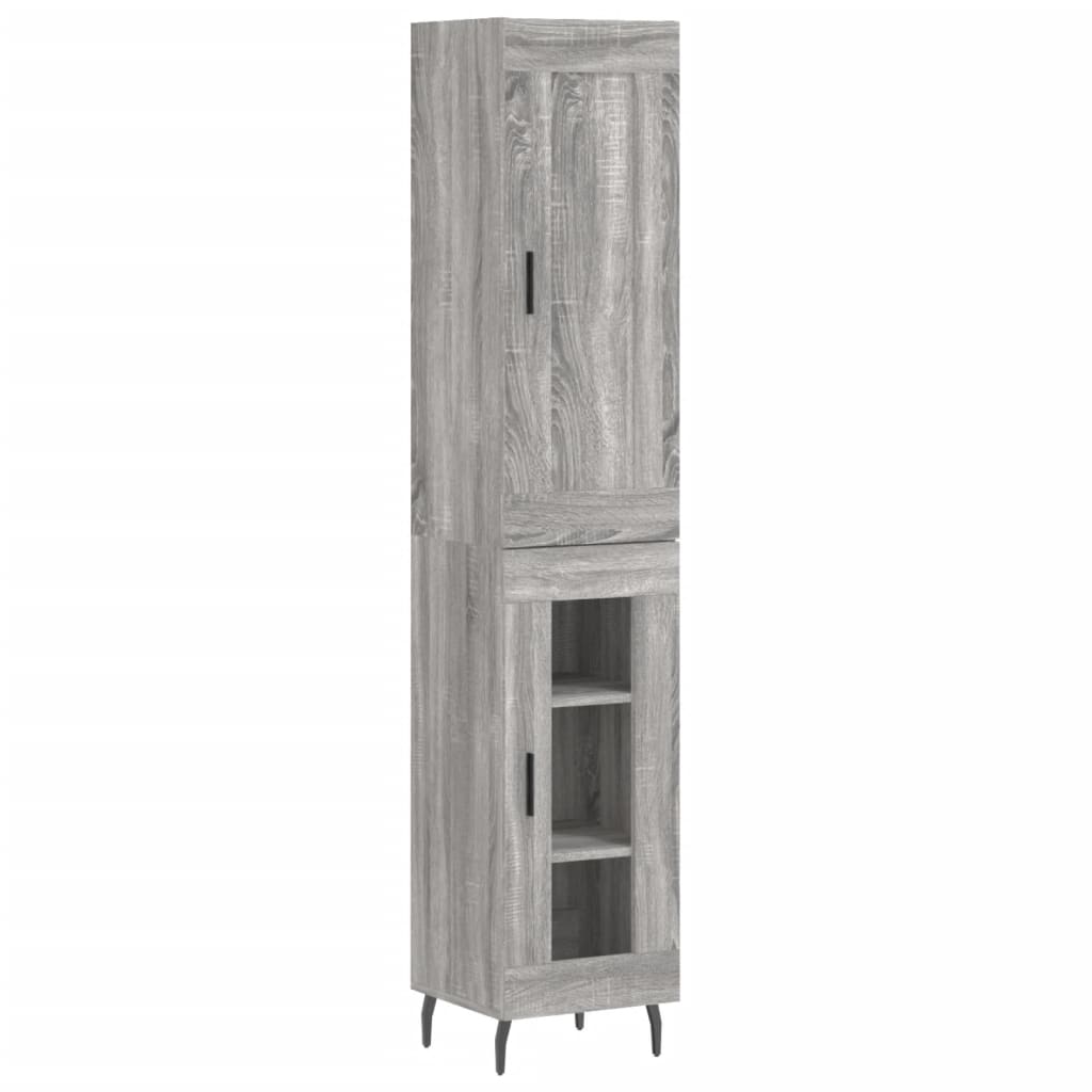 Hoge Kast 34,5X34X180 Cm Bewerkt Hout Grijs Sonoma Eikenkleurig