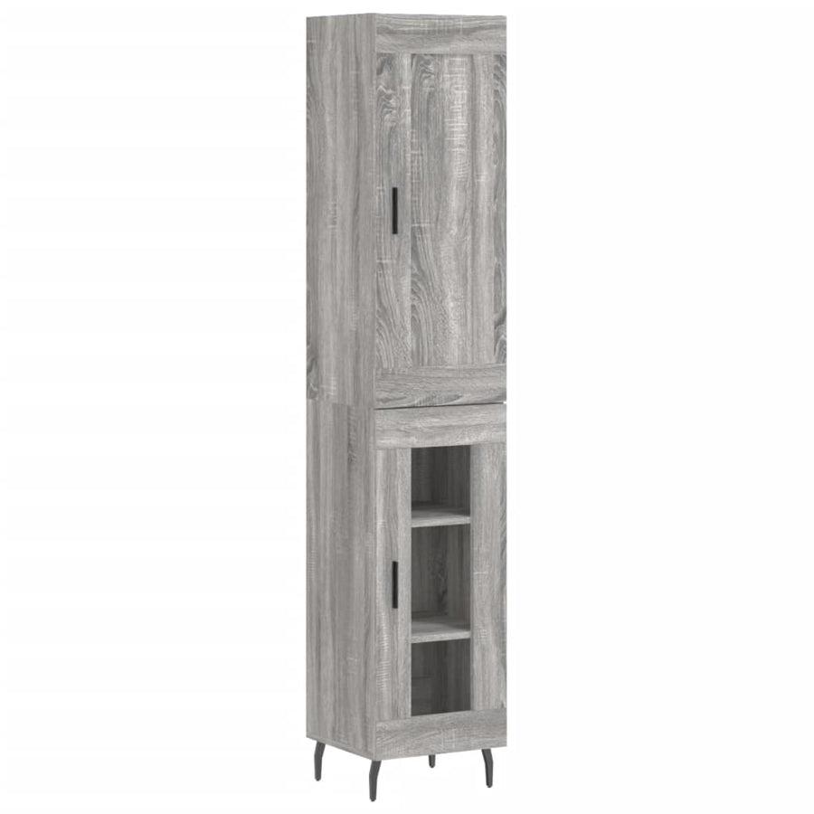 Hoge Kast 34,5X34X180 Cm Bewerkt Hout Grijs Sonoma Eikenkleurig
