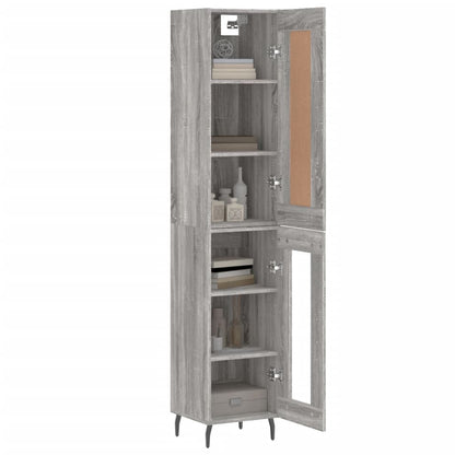 Hoge Kast 34,5X34X180 Cm Bewerkt Hout Grijs Sonoma Eikenkleurig