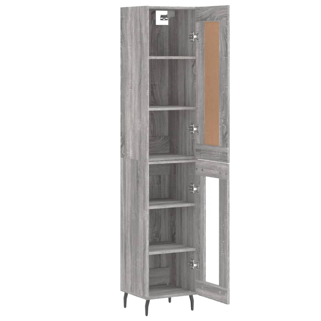 Hoge Kast 34,5X34X180 Cm Bewerkt Hout Grijs Sonoma Eikenkleurig